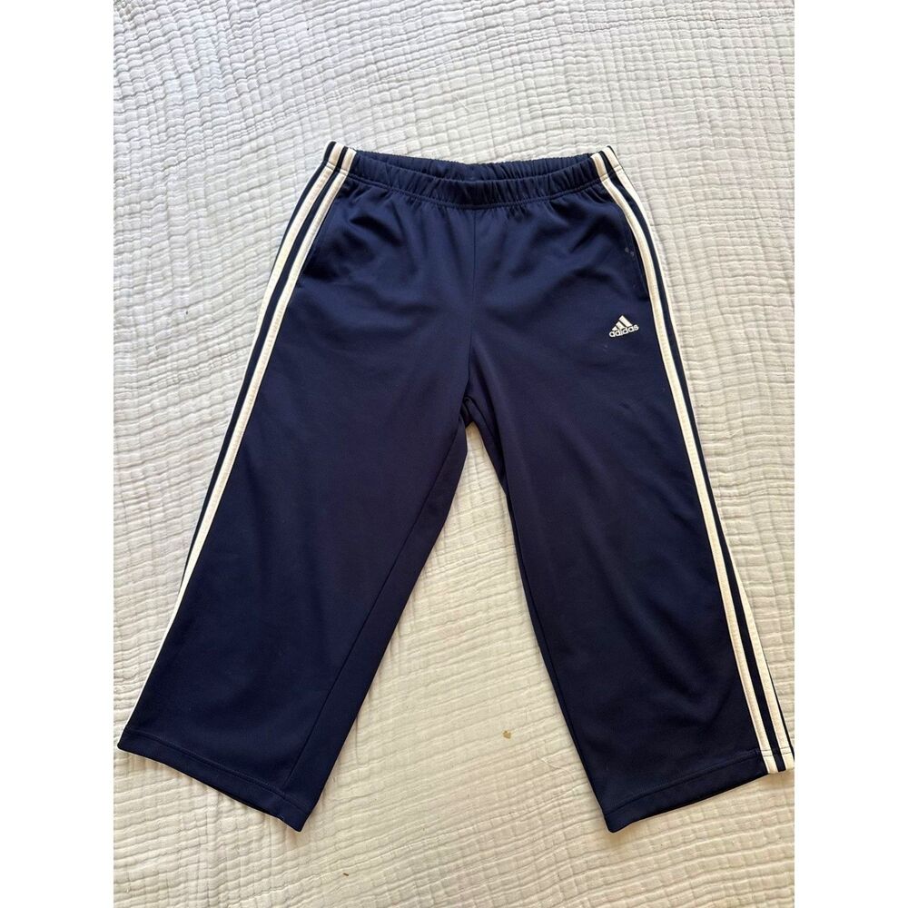 Cropped Capri Navy Adidas Track Pants Size M